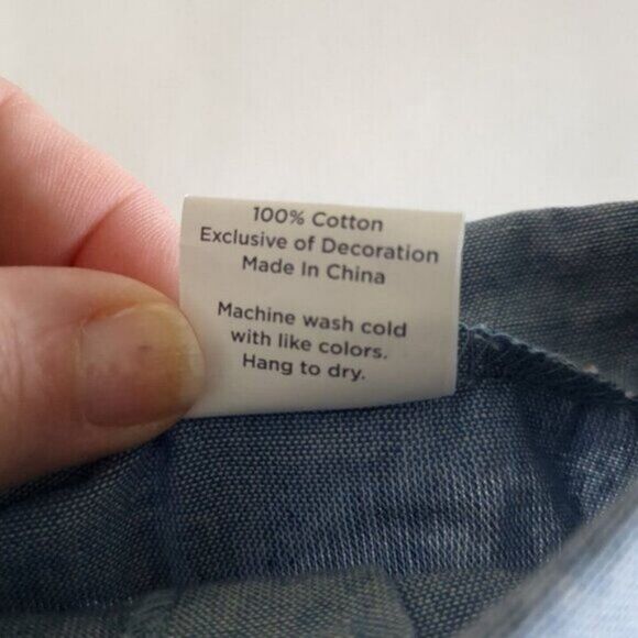 Top Paw Peace Chambray Button Up Dog Shirt LARGE - Picture 7 of 8